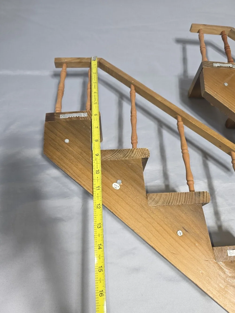 Vintage Wooden Staircase Wall Hangings Set of 2 Miniature Steps